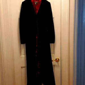 Long velvet black evening coat